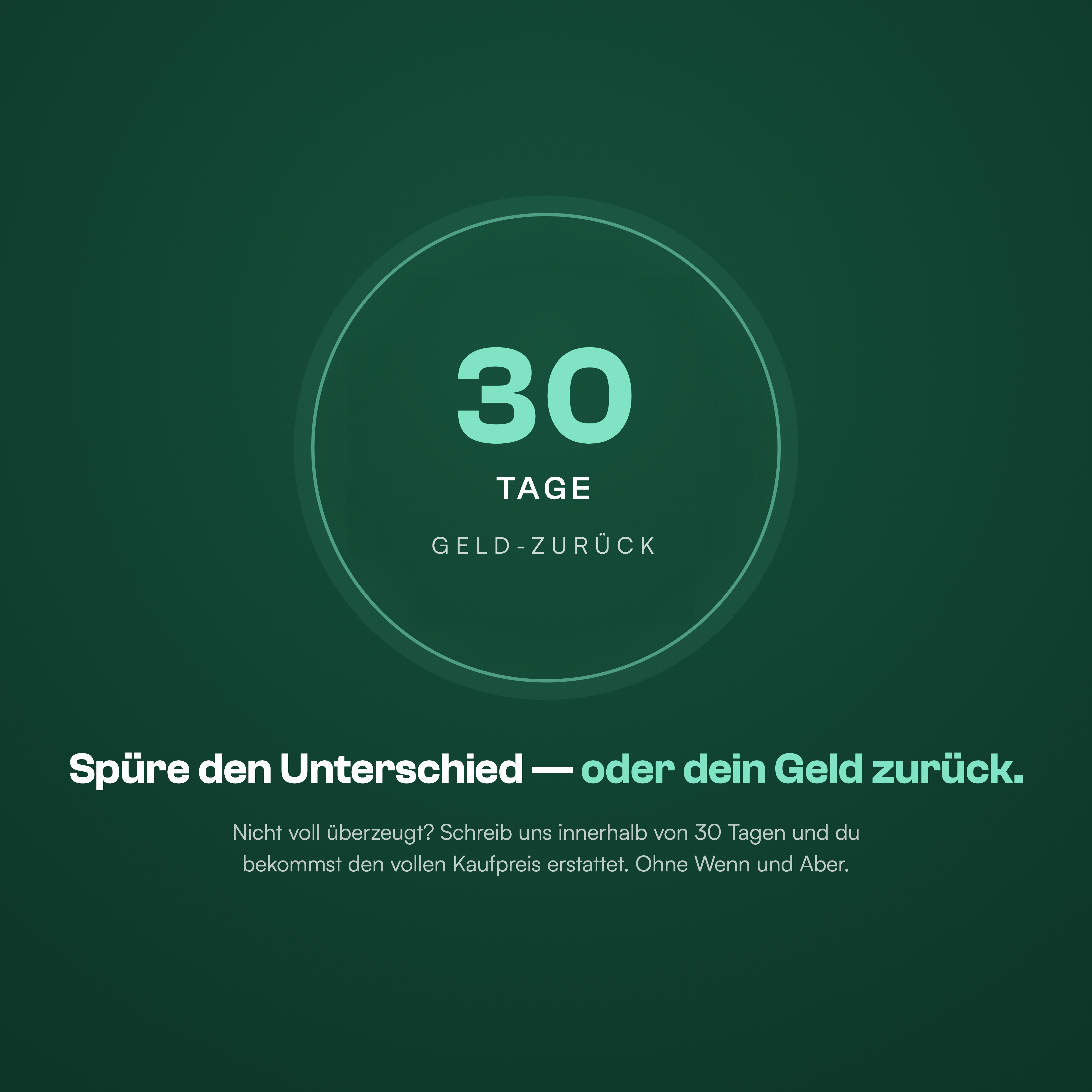 30 Tage Geld-zurück-Garantie